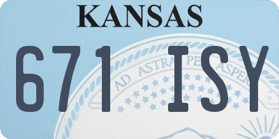 KS license plate 671ISY