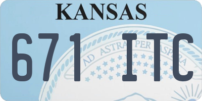 KS license plate 671ITC
