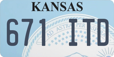 KS license plate 671ITD