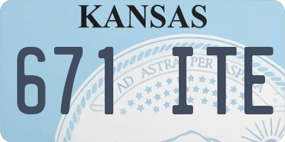 KS license plate 671ITE
