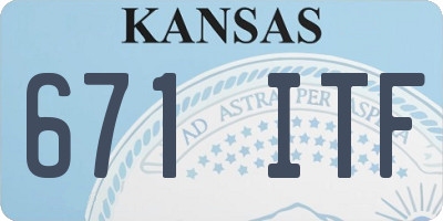 KS license plate 671ITF