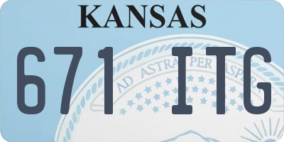 KS license plate 671ITG