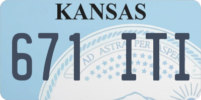 KS license plate 671ITI