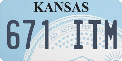 KS license plate 671ITM