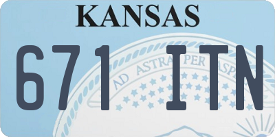 KS license plate 671ITN