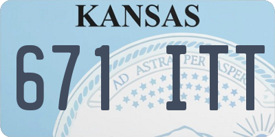 KS license plate 671ITT