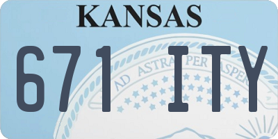 KS license plate 671ITY