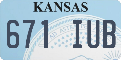 KS license plate 671IUB
