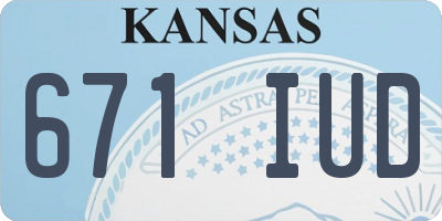 KS license plate 671IUD