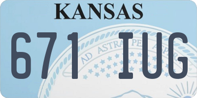 KS license plate 671IUG