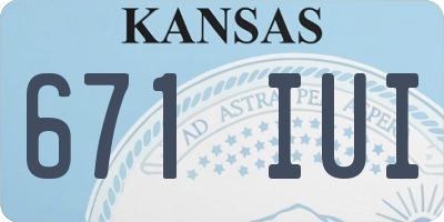 KS license plate 671IUI