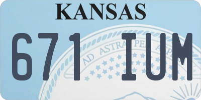 KS license plate 671IUM