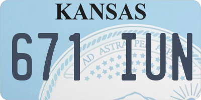 KS license plate 671IUN