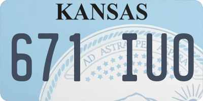 KS license plate 671IUO