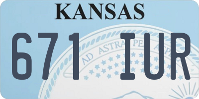 KS license plate 671IUR
