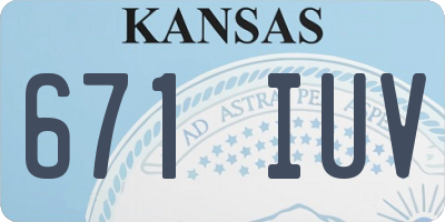 KS license plate 671IUV
