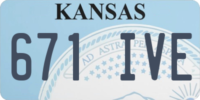 KS license plate 671IVE