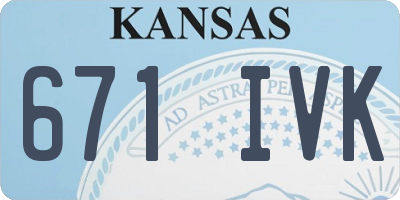 KS license plate 671IVK