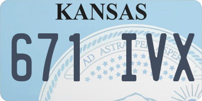 KS license plate 671IVX