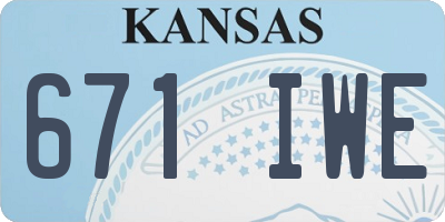 KS license plate 671IWE