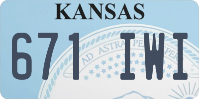 KS license plate 671IWI