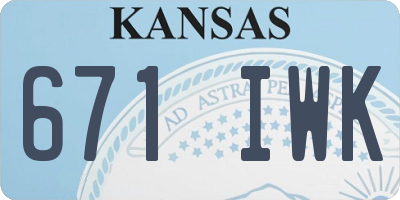 KS license plate 671IWK