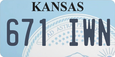 KS license plate 671IWN