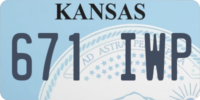 KS license plate 671IWP