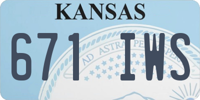KS license plate 671IWS