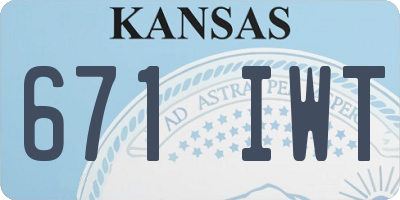 KS license plate 671IWT