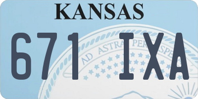 KS license plate 671IXA