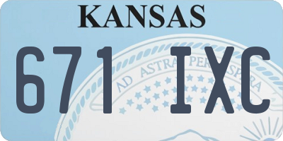 KS license plate 671IXC
