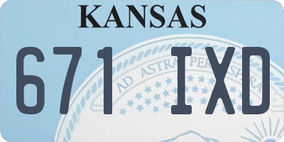 KS license plate 671IXD