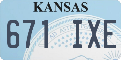 KS license plate 671IXE