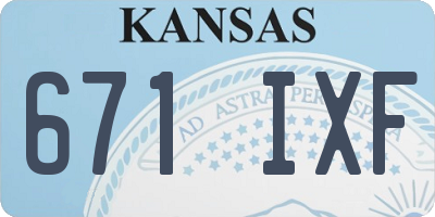 KS license plate 671IXF