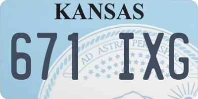KS license plate 671IXG