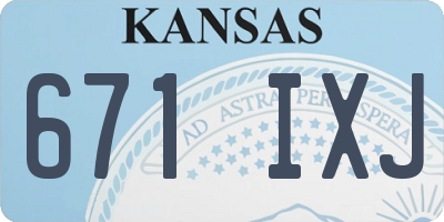 KS license plate 671IXJ