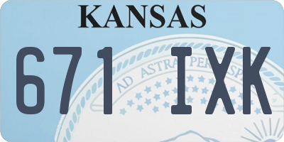 KS license plate 671IXK