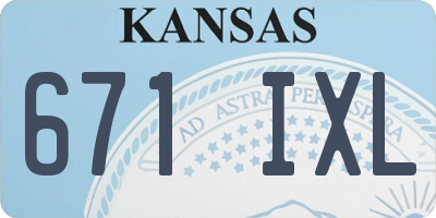 KS license plate 671IXL