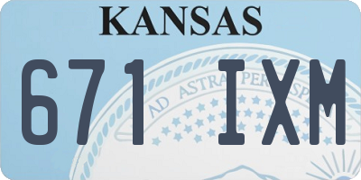 KS license plate 671IXM