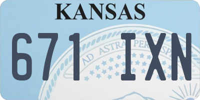 KS license plate 671IXN