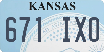 KS license plate 671IXO