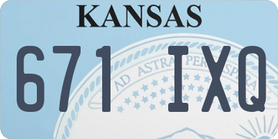KS license plate 671IXQ
