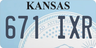 KS license plate 671IXR