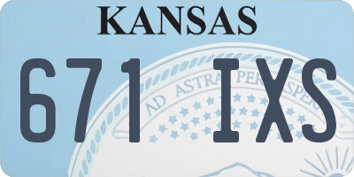 KS license plate 671IXS