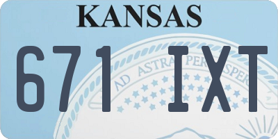 KS license plate 671IXT
