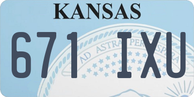 KS license plate 671IXU