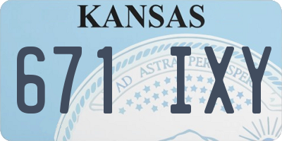 KS license plate 671IXY