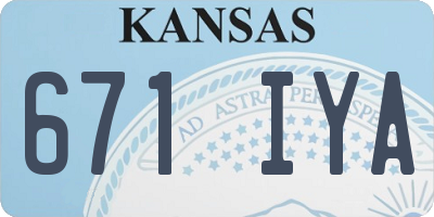 KS license plate 671IYA