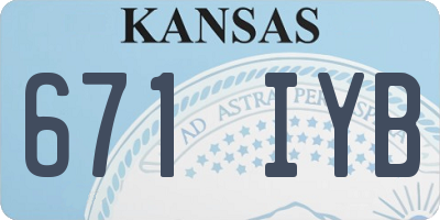 KS license plate 671IYB